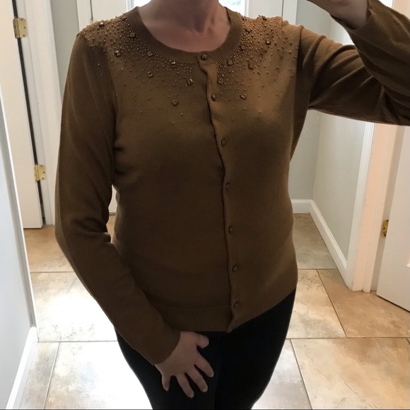 NY & Co. Vintage Cardigan Brown - Picture 2 of 9